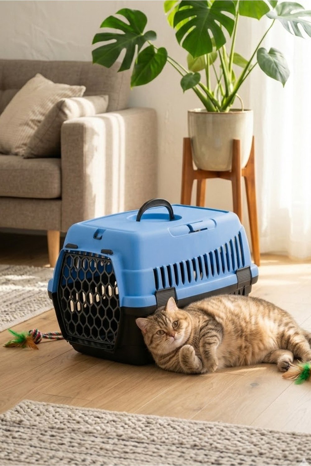 Kedi Köpek (Evcil Hayvan) Taşıma Çantası Orta Boy (Renkli)