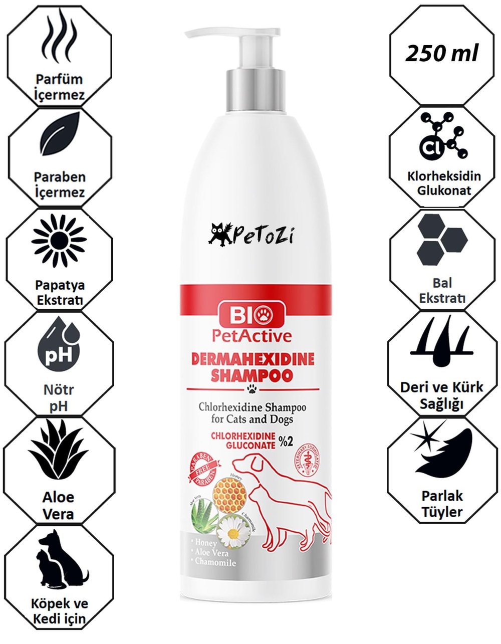 Kedi ve Köpekler için  Antiseptik Şampuan 250 ML