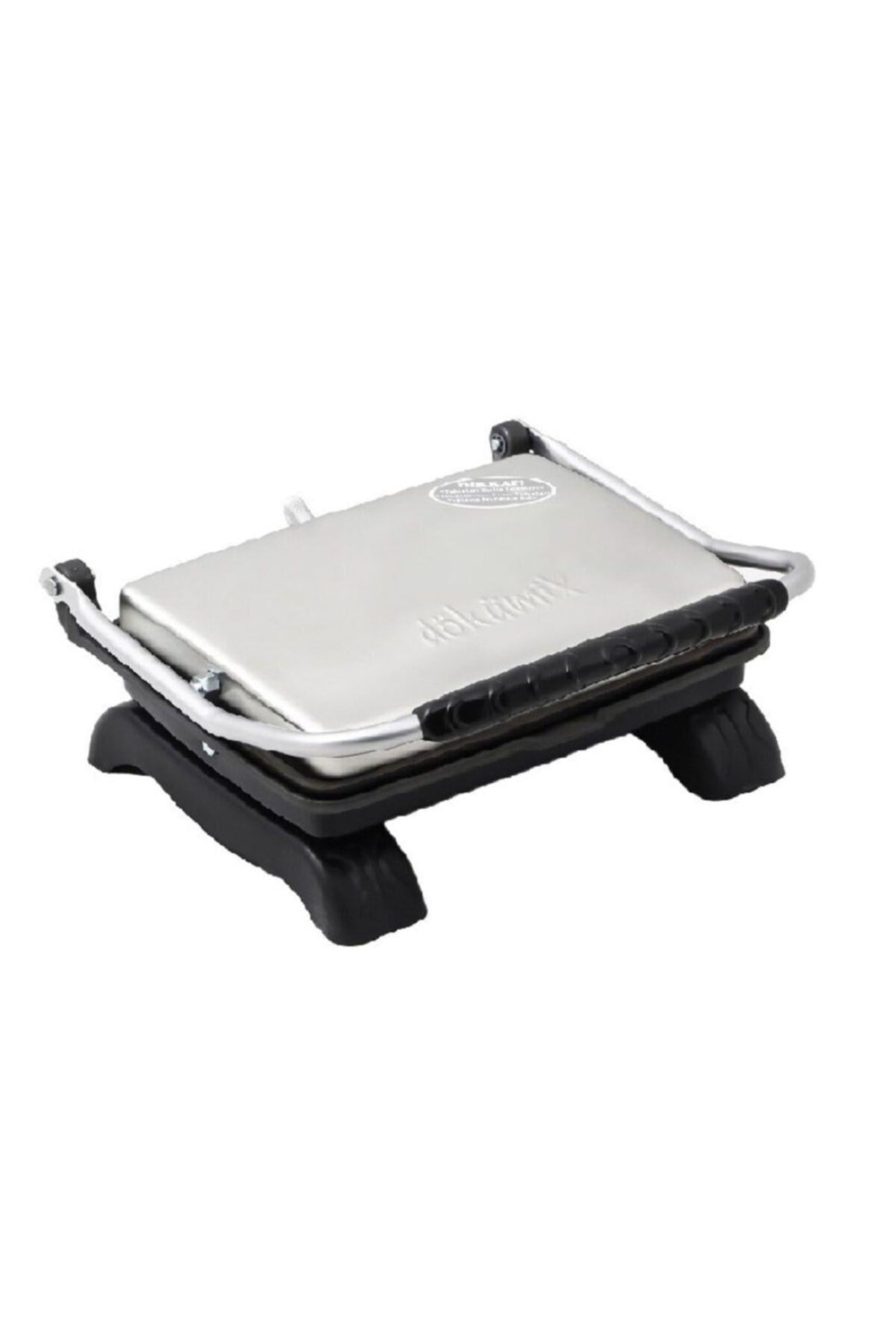 Organik Pik Demir Döküm Kaplamasız & Anti Kanserojen Ev Tipi Tost Makinası Dkmx Gri 1800w + Fırça