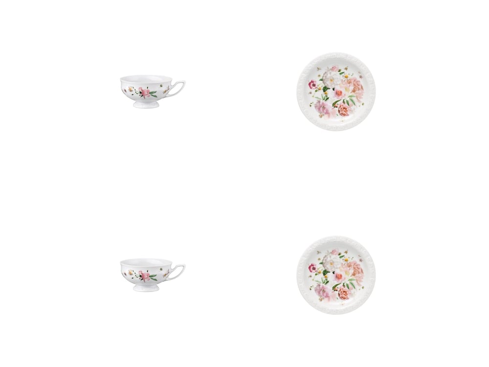 Çay Set 4 Parça Maria Pink Rose