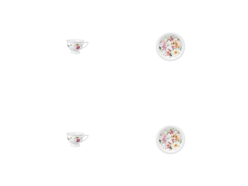 Espresso Set 4 Parça Maria Pink Rose