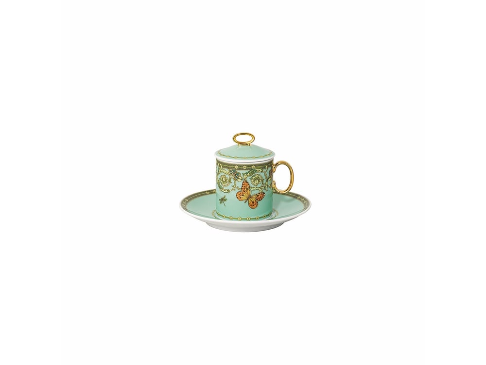 Kapaklı Espresso Fincan-Tabak Le Jardin Green