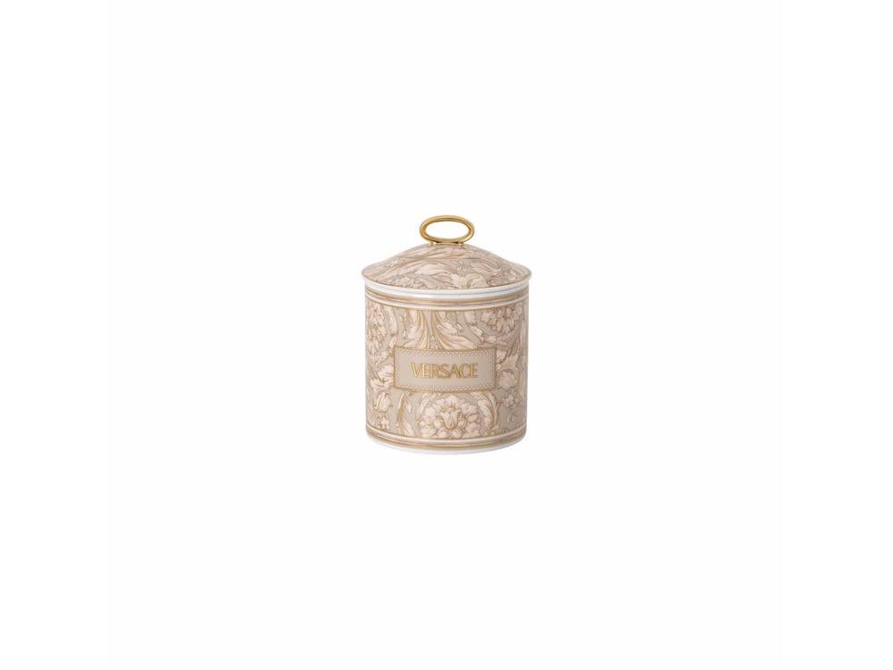 Kapaklı Mumluk-Kokulu Mum Barocco Beige