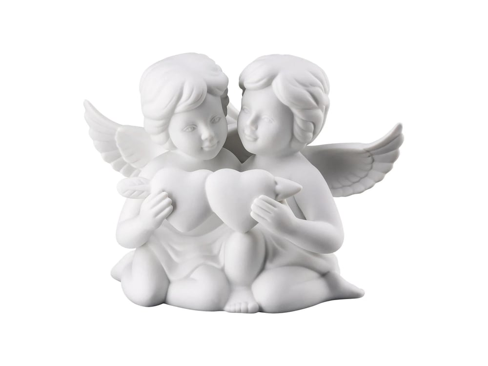 Pair Angels with Heart 12 cm
