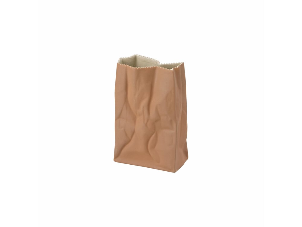 Vazo 28 cm Bag Vase Kahverengi