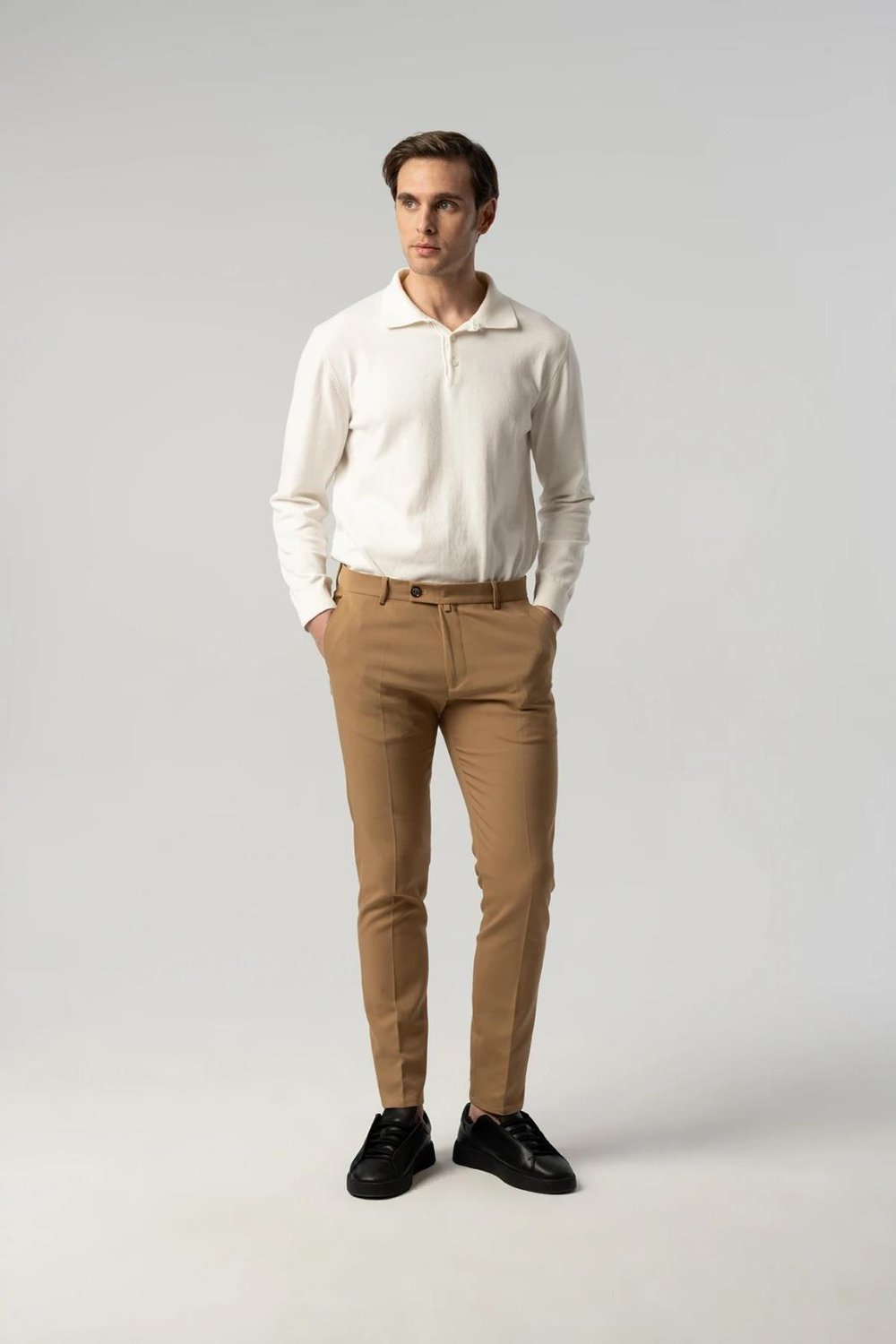 İtalyan Kesim Camel Kumaş Pantolon