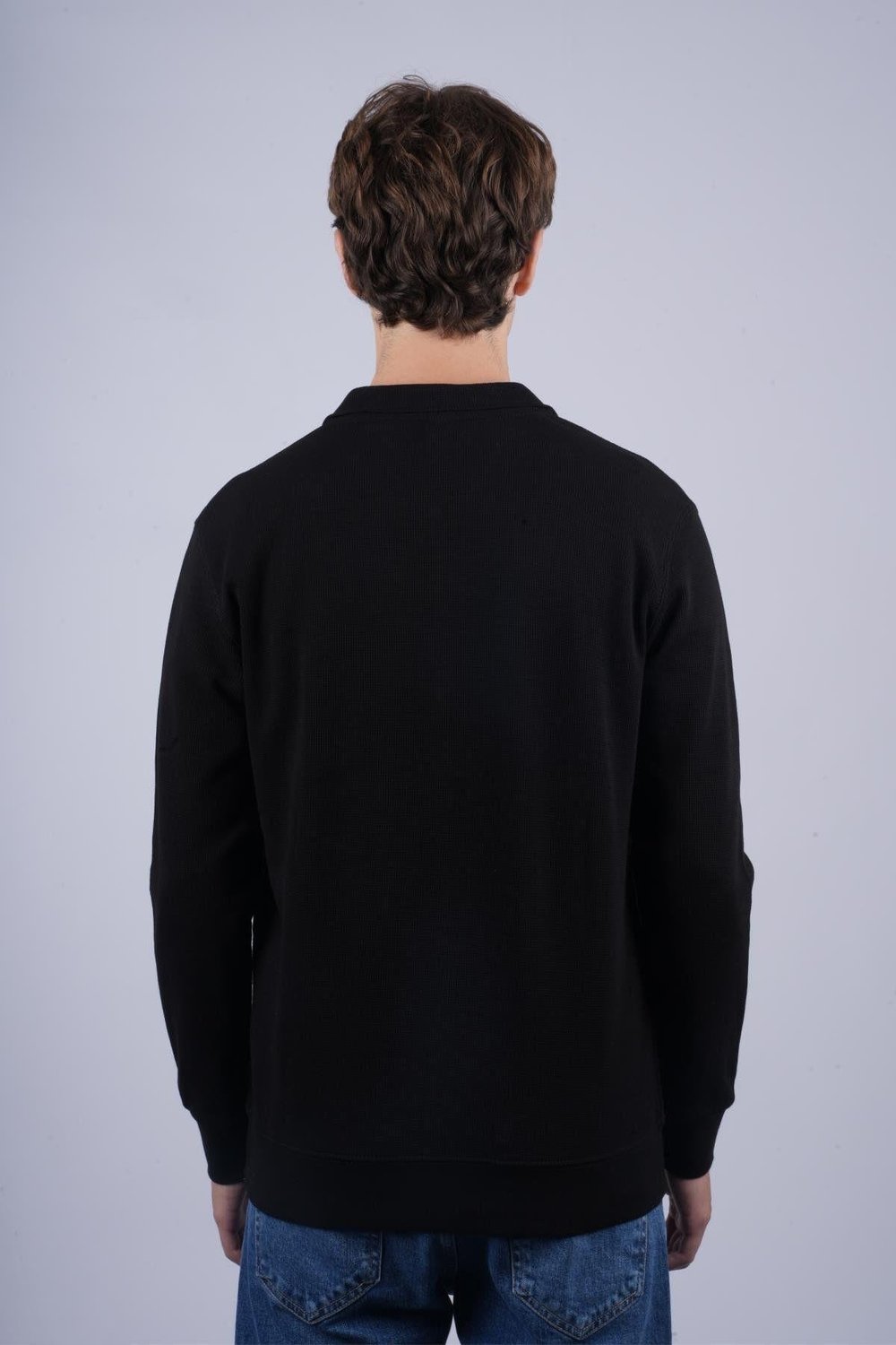 JS Polo Yaka Fermuarlı J Waffle Sweat