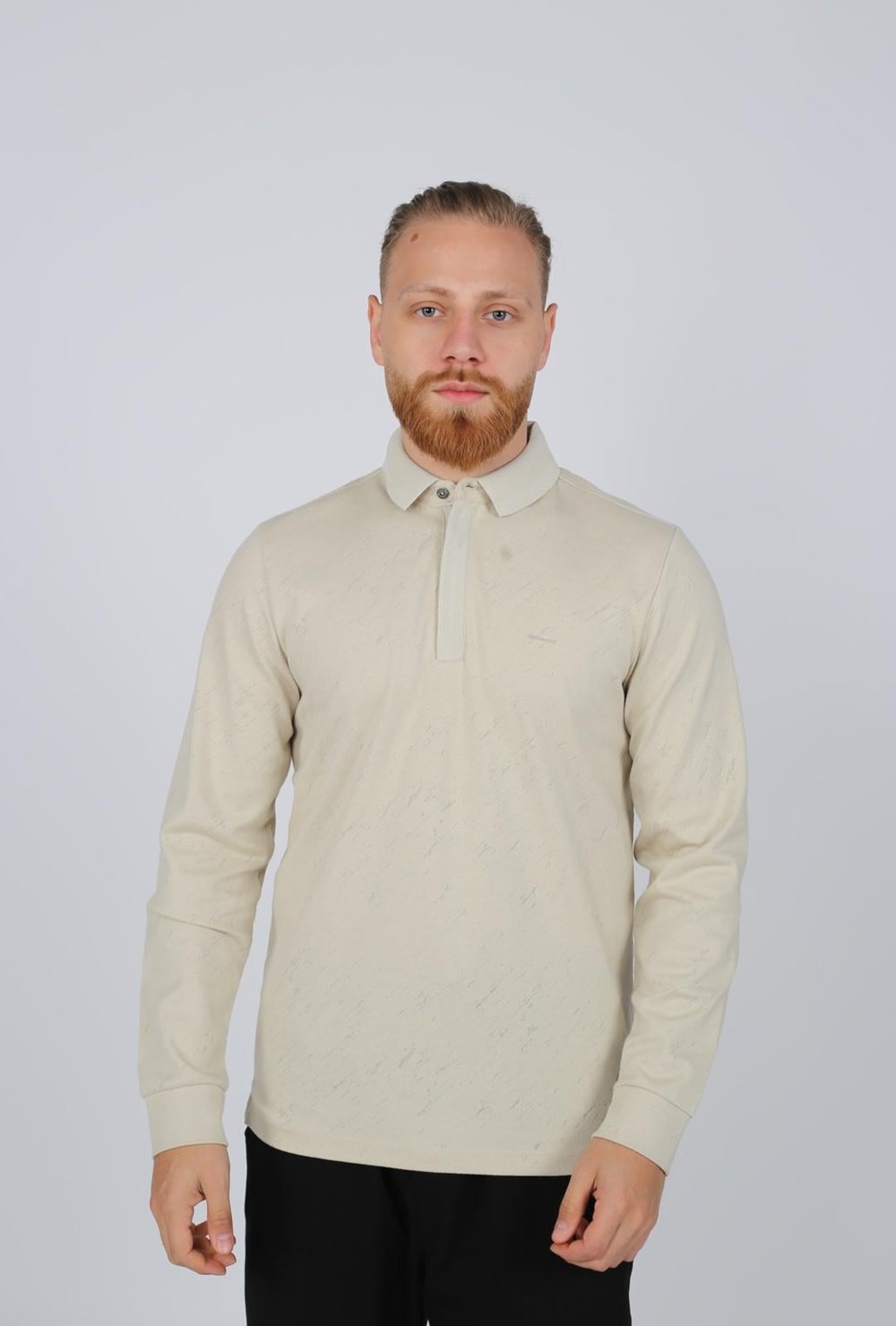 POLO YAKA UZUN KOL T-SHİRT SWEATSHIRT BEJ
