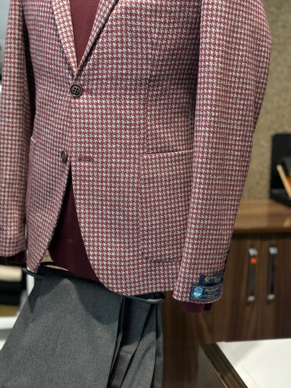 TORBA CEP KAZAYAĞI DESEN SELIM FIT BORDO CEKET