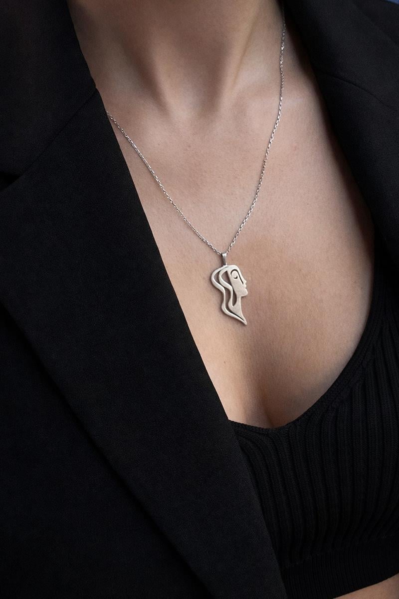 Minimal anna gümüş tasarım kolye