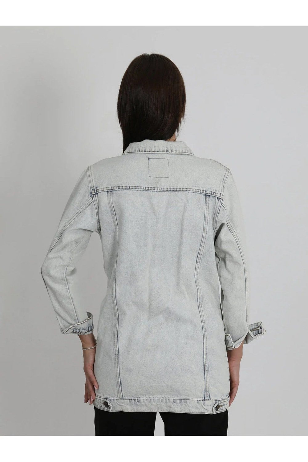 Buz Mavi Kot Ceket Jeans