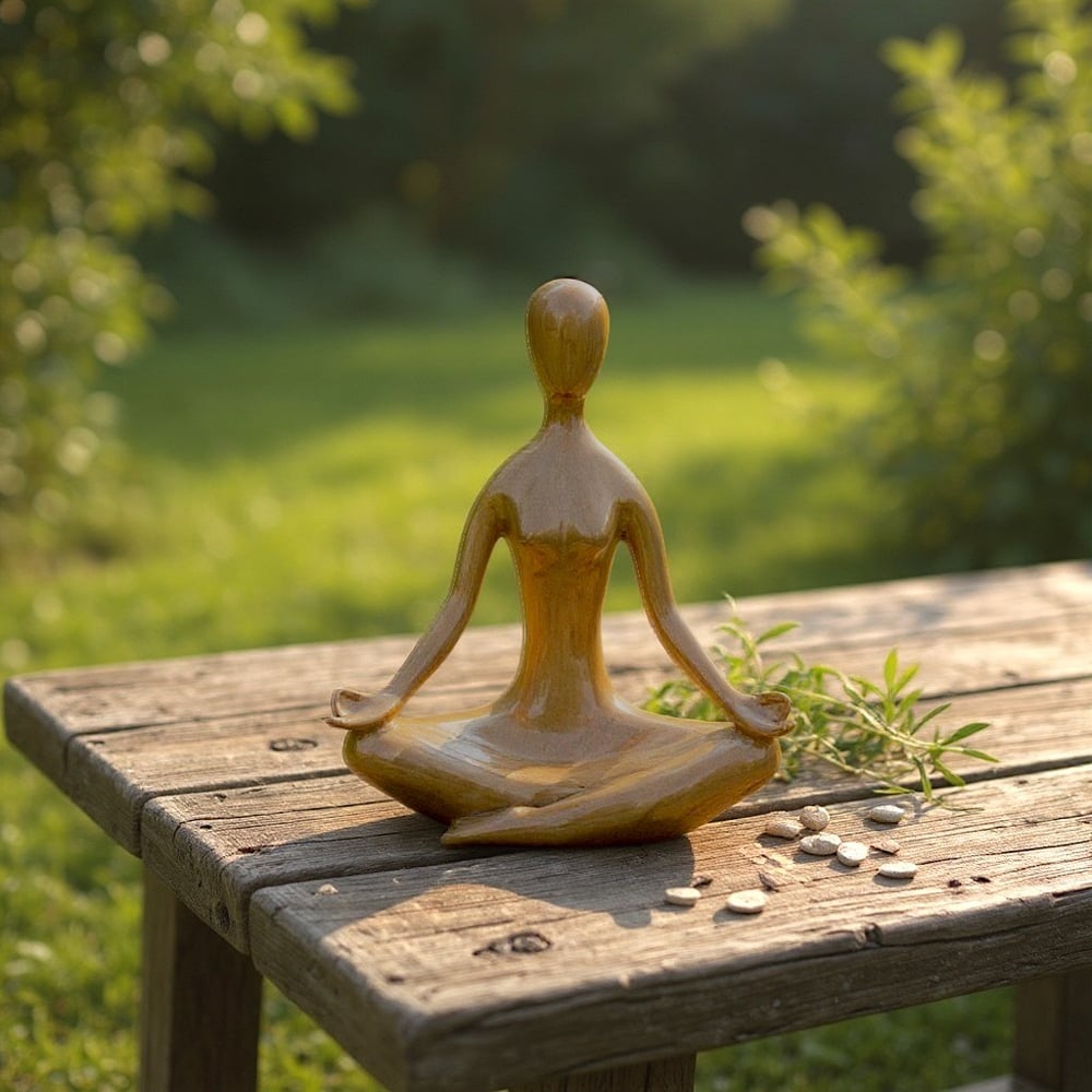 Dekoratif Yoga Yapan Kadın Modern Büst Meditasyon Heykel  Ev ,Ofis Dekor Hediyelik Obje (26 X 20 cm)