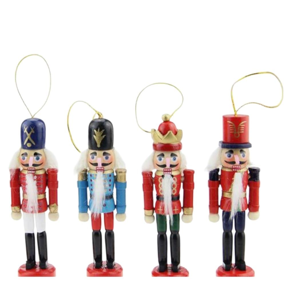 Fındıkkıran Ahşap Kurşun Asker 12,5 cm 4 Lü Set Noel Süs Parti Hediyelik