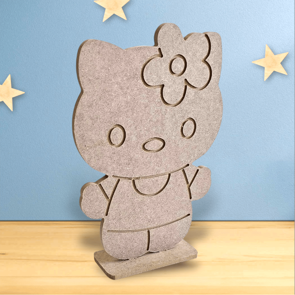 Hello Kitty Figür Ham Ahşap Çocuk Odası Obje