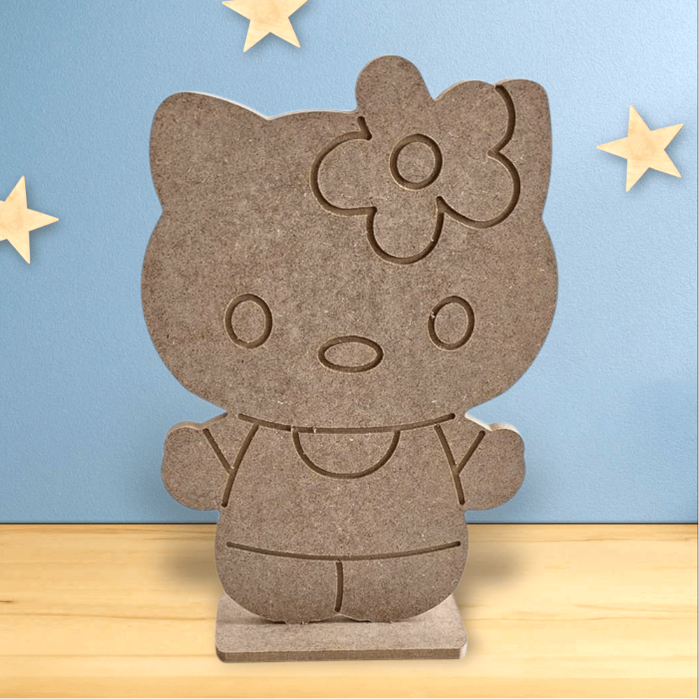 Hello Kitty Figür Ham Ahşap Çocuk Odası Obje