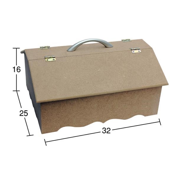 Metal Saplı Dikiş Kutusu / Çok Amaçlı Organizer Ham MDF Dekoratif Boyanabilir Obje KU 306