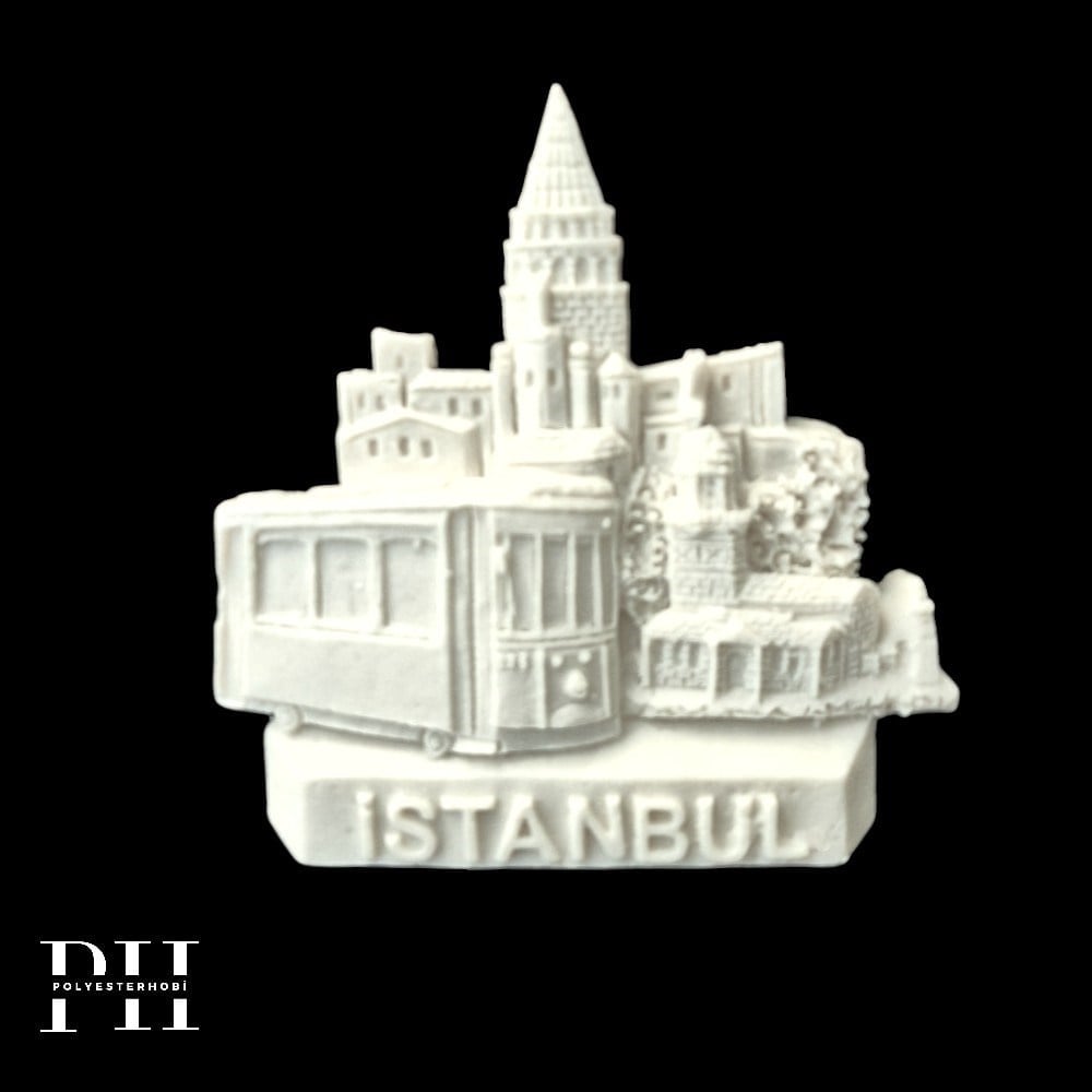 MG 111 - Galata Kulesi ,Tramvay , İstanbul Magnet Ham Polyester Tamamlayıcı Aksesuar