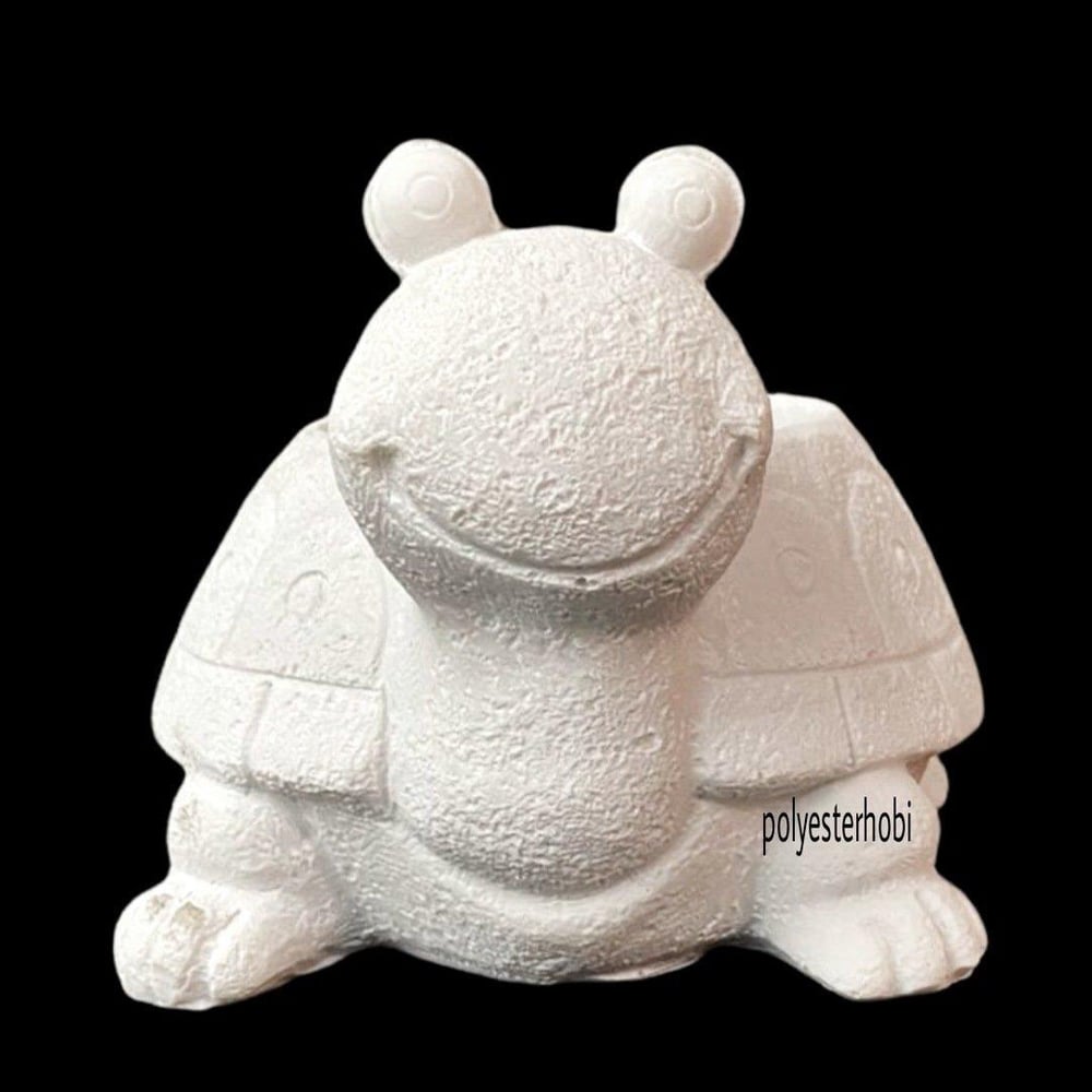 Ob 1309 - Mini Kaplumbağa Saksı Ham Polyester Obje