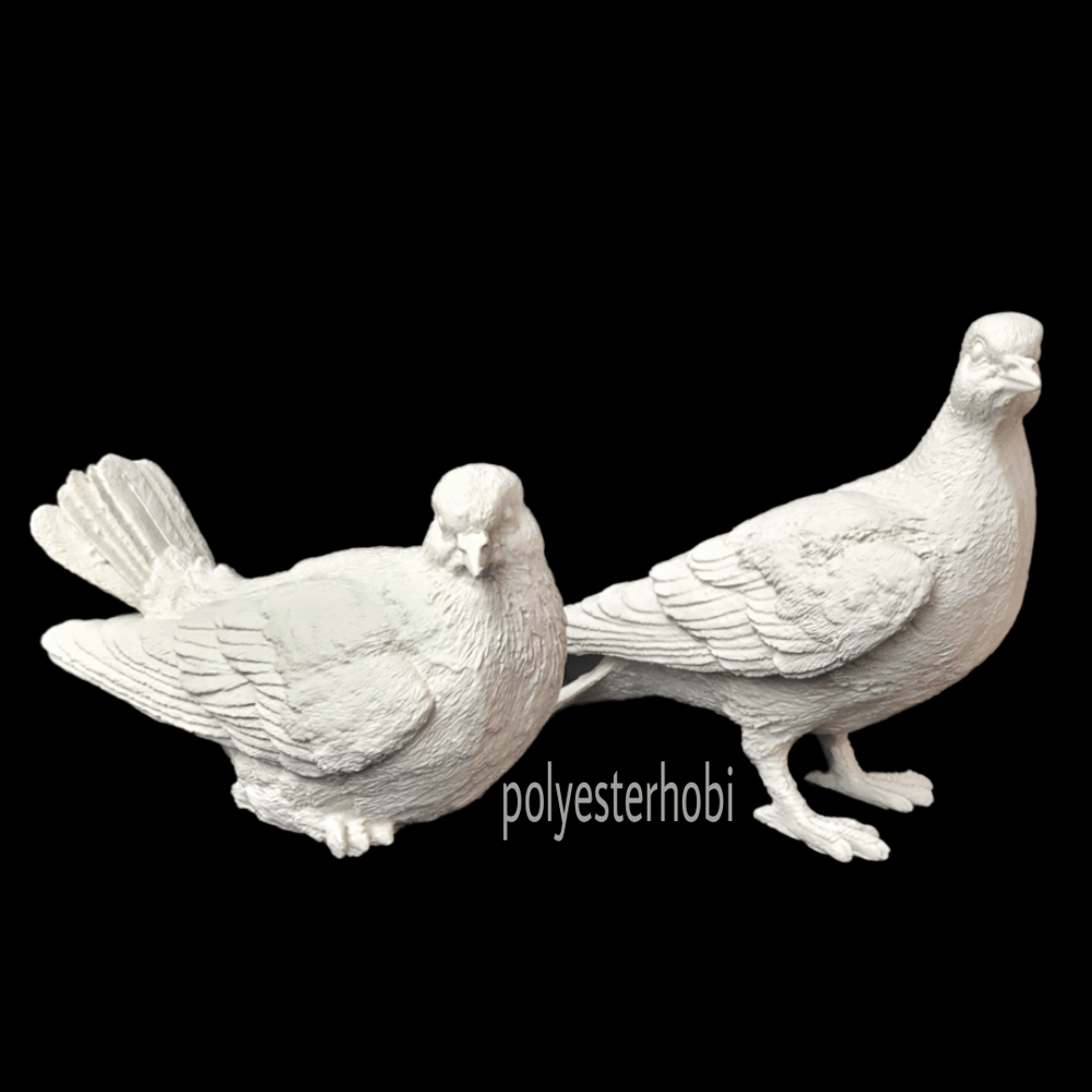 Ob 1541 - Güvercin Gerçek Boyut Ham Polyester Obje 2