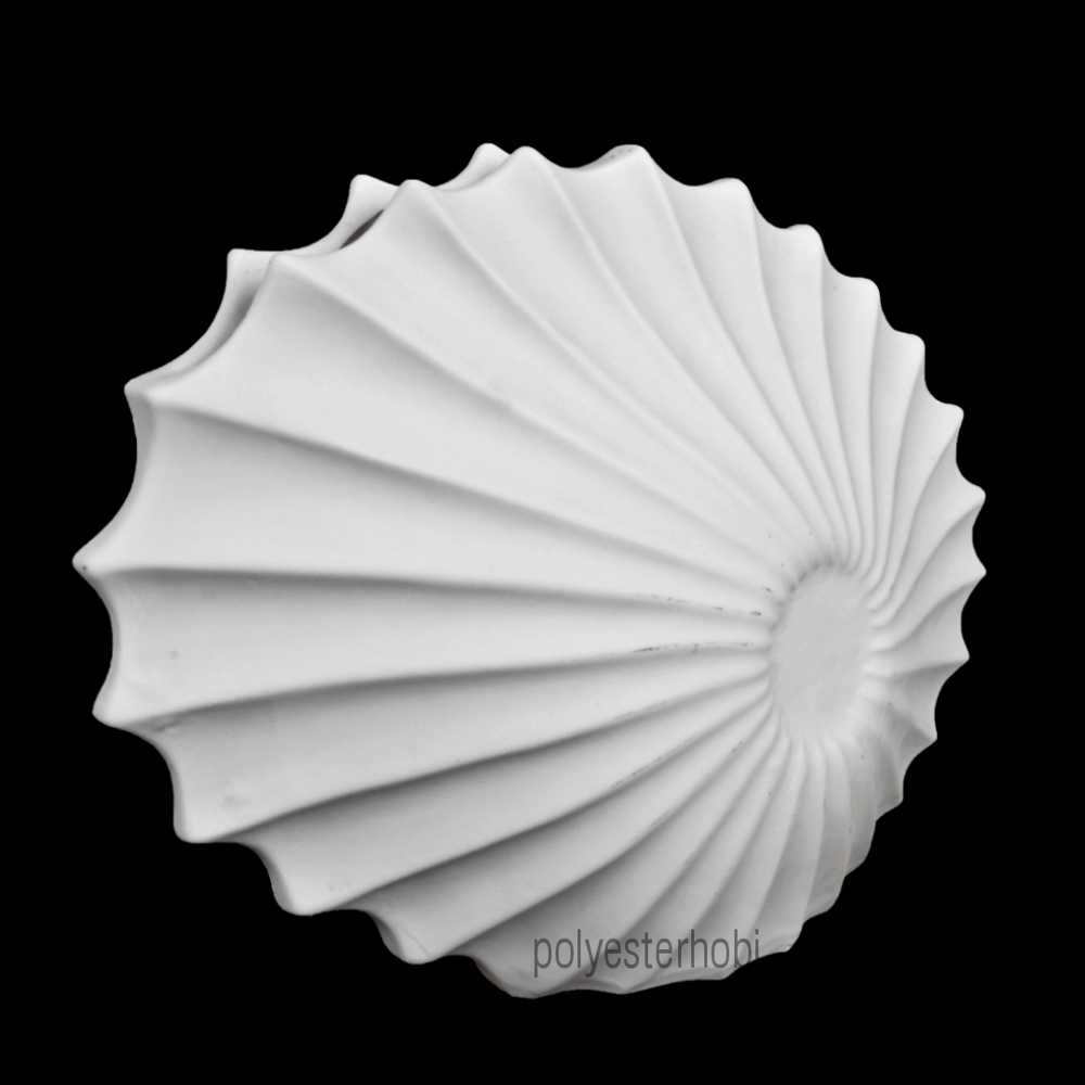 OB 1667 - İstiridye Vazo Ham Polyester Obje