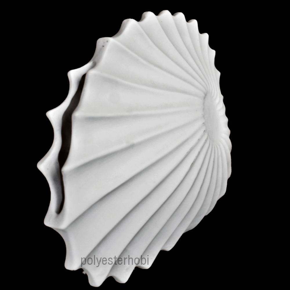 OB 1667 - İstiridye Vazo Ham Polyester Obje
