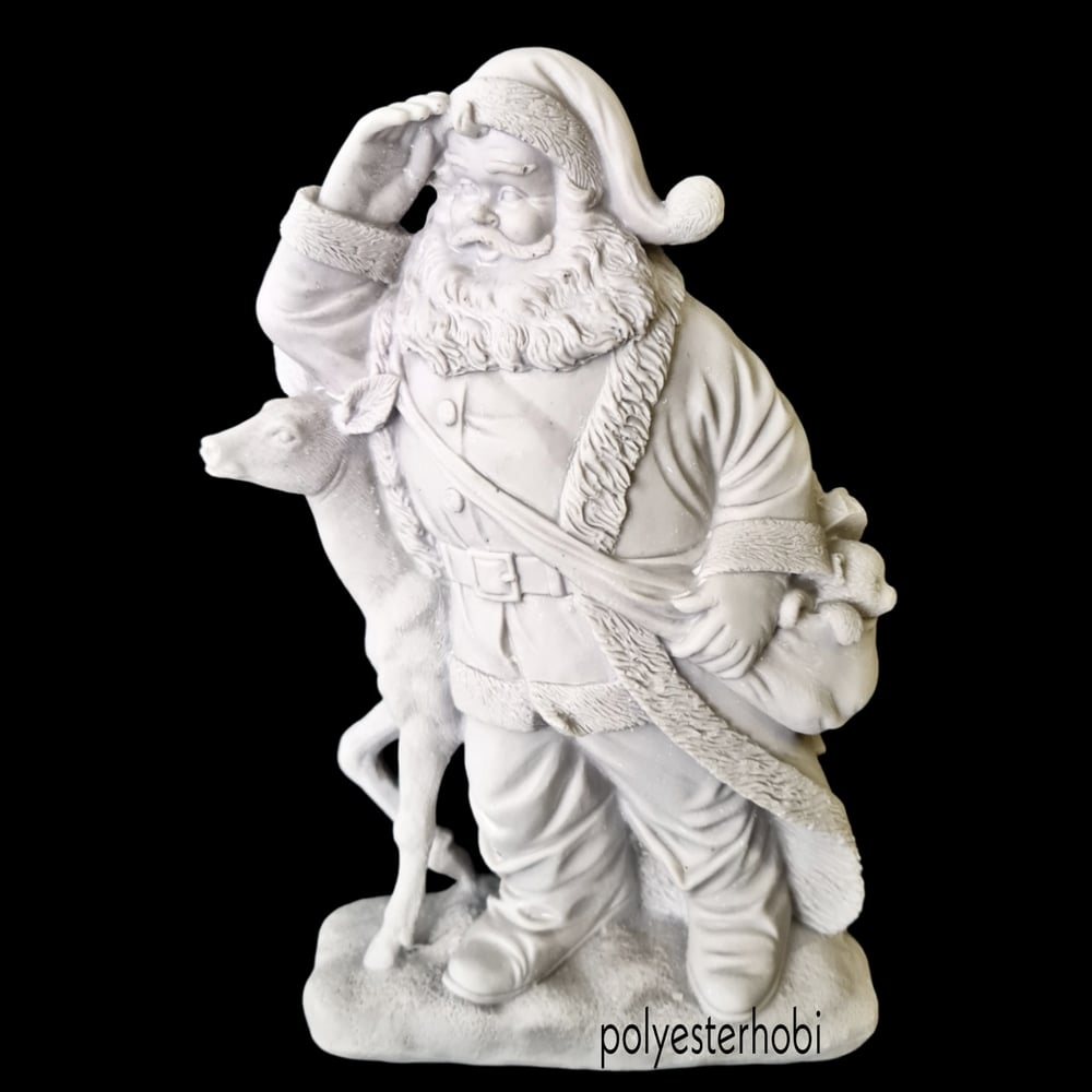 OB 1713 - Noel Baba Geyik Detaylı Ham Polyester Obje