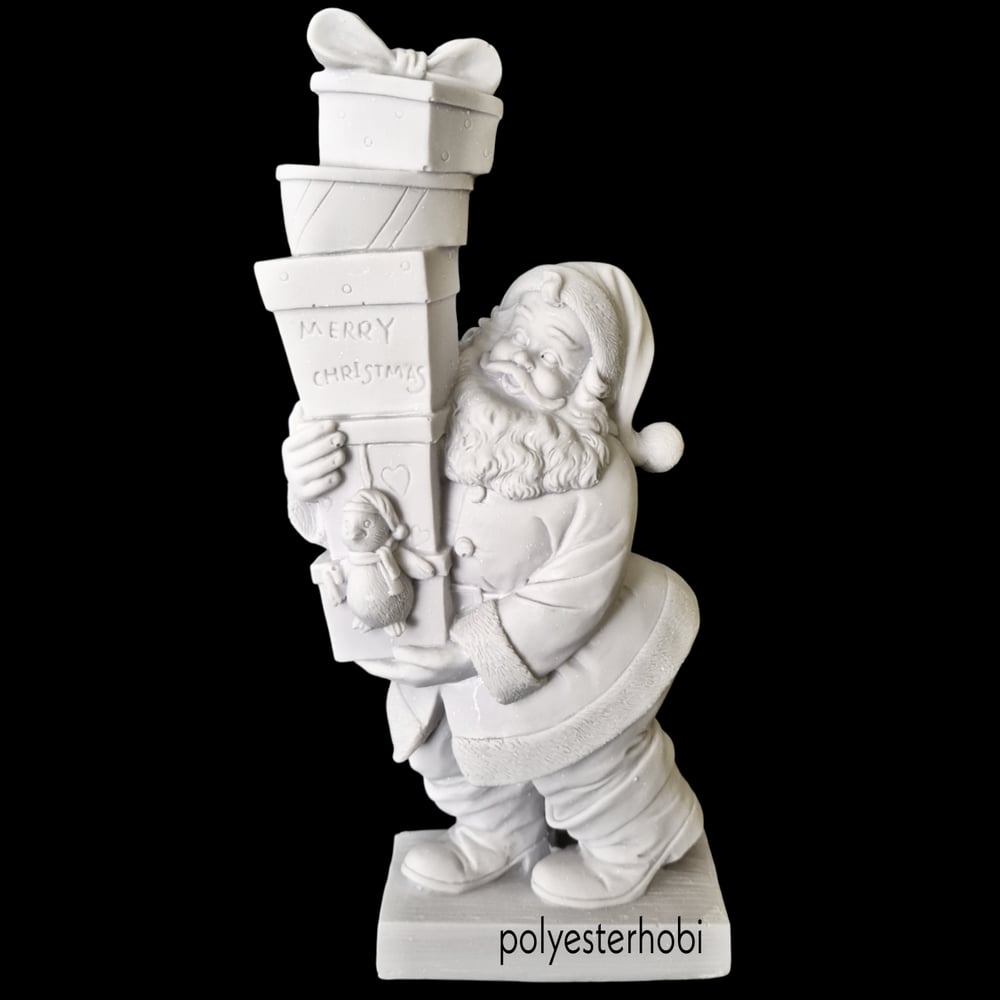 OB 1715 - Noel Baba Hediye Paketli Ham Polyester Obje