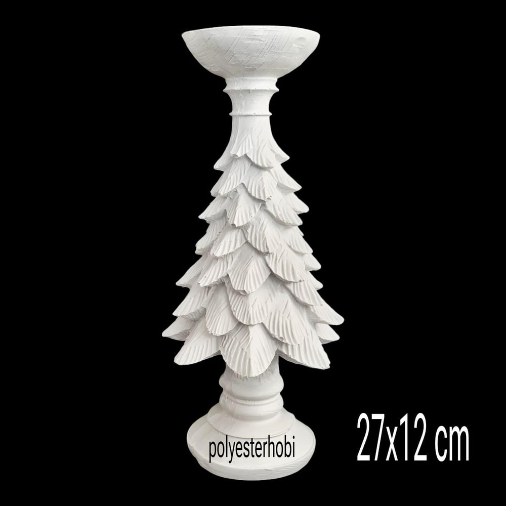 OB 1719 - ÇAM AĞACI MUMLUK BÜYÜK BOY HAM POLYESTER OBJE