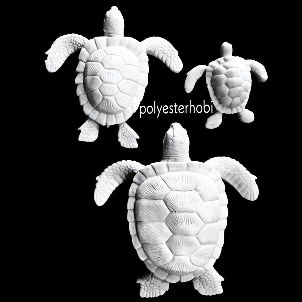 Ob 1875 - 3 Lü Kaplumbağa Ham Polyester Obje