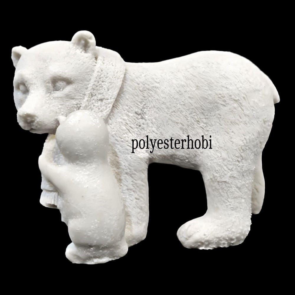 OB 2096 - Kutup Ayısı Ve Penguen Biblo Ham Polyester Obje