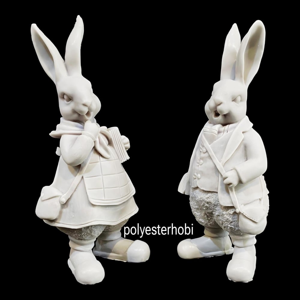 OB 2108 - 2 Li Paskalya Tavşan Ham Polyester Obje