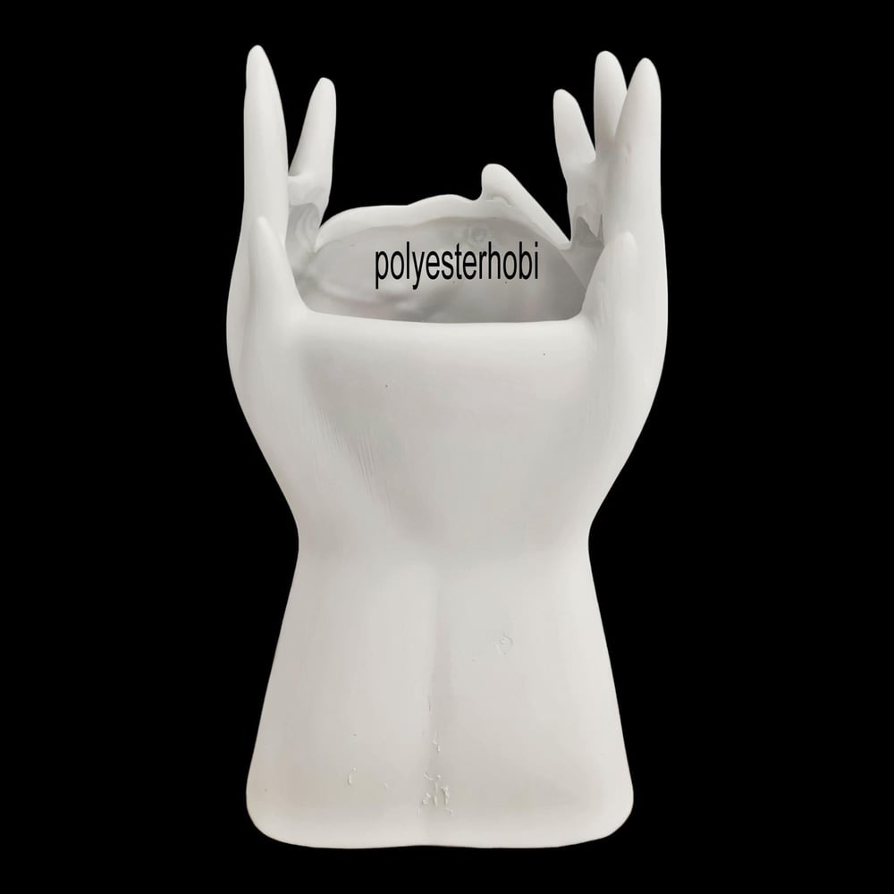 OB 2149 - Surat Soyut Saksı Ham Polyester Dekoratif Obje