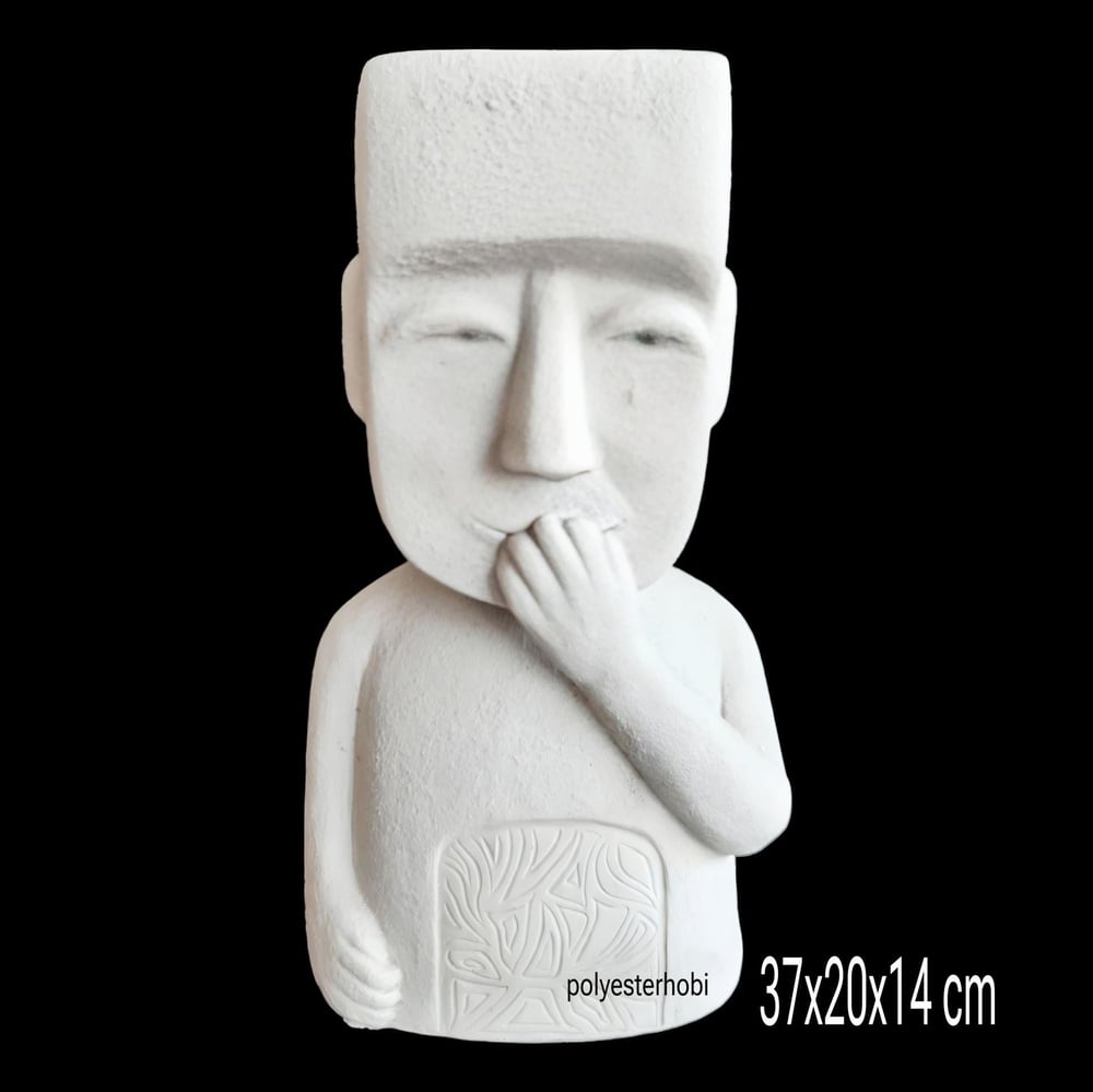 OB 2206 - Modern Soyut Saksı Adam Bahçe Ham Polyester Dekor