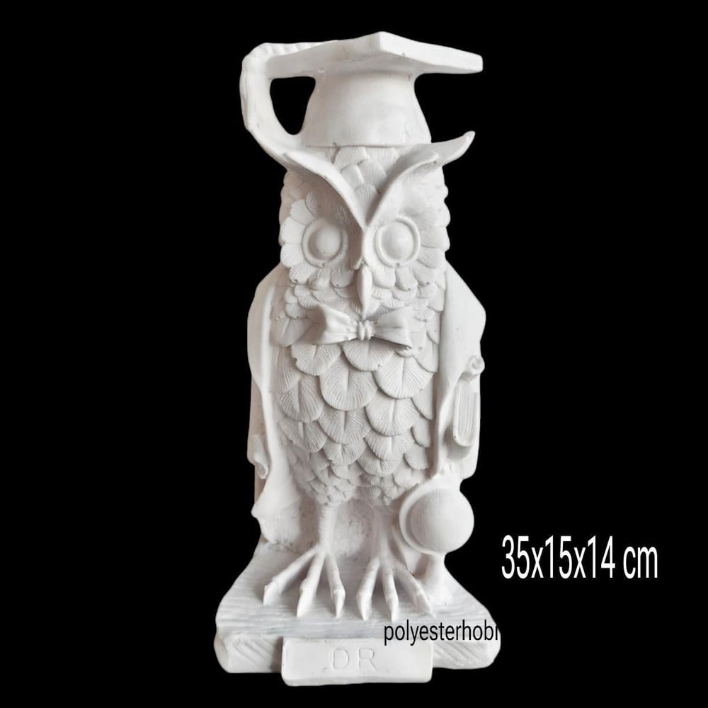 OB 2219 - Baykuş Doktor Biblo Ham Polyester Dekoratif Obje