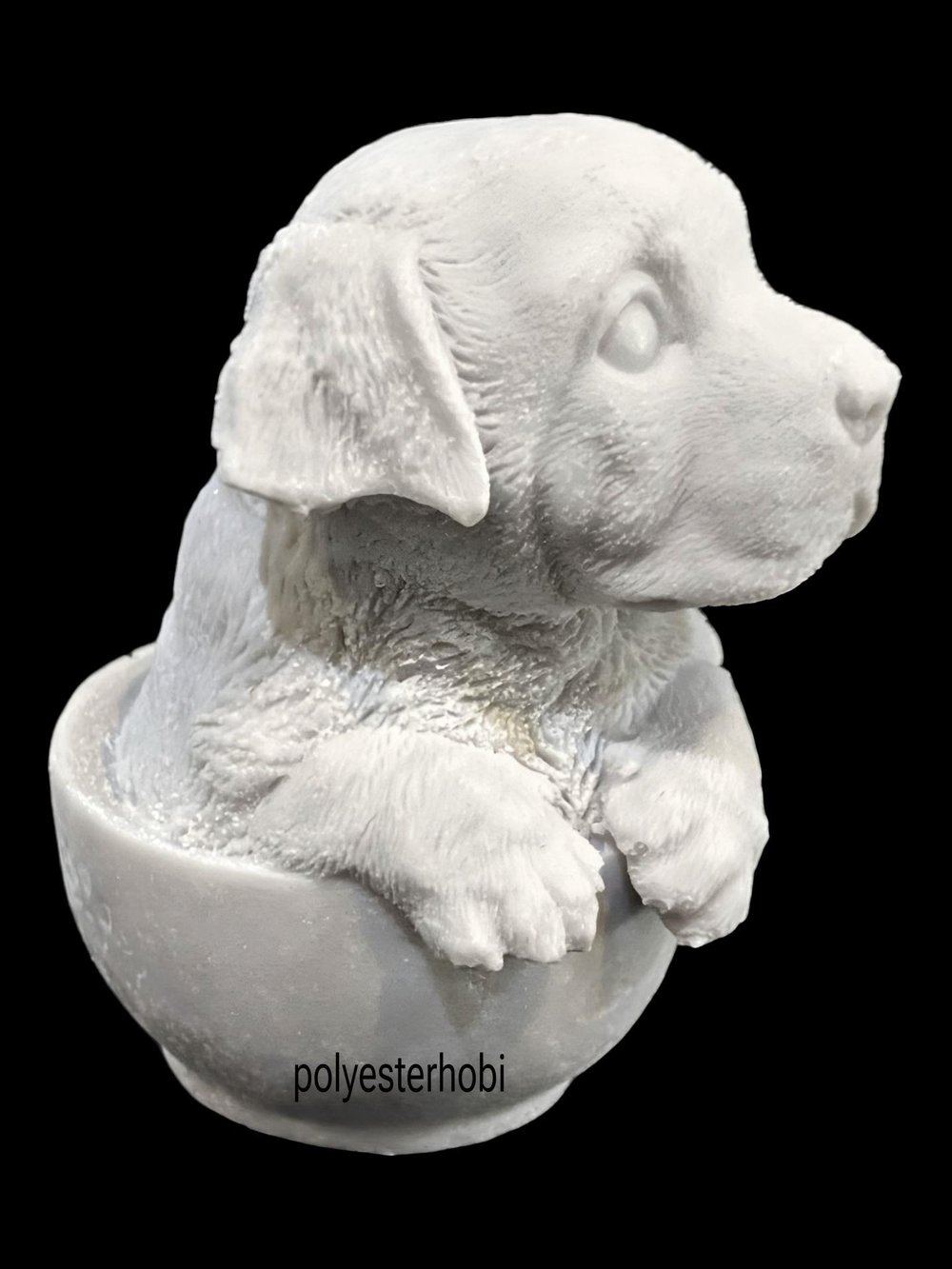 OB 2274 - Fincan İçinde Sevimli Köpek Ham Polyester Dekoratif Obje