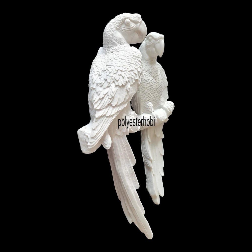OB 2305 - Papağan Duvar Dekor 2 Li Set Dev Boy Ham Polyester Dekoratif Obje