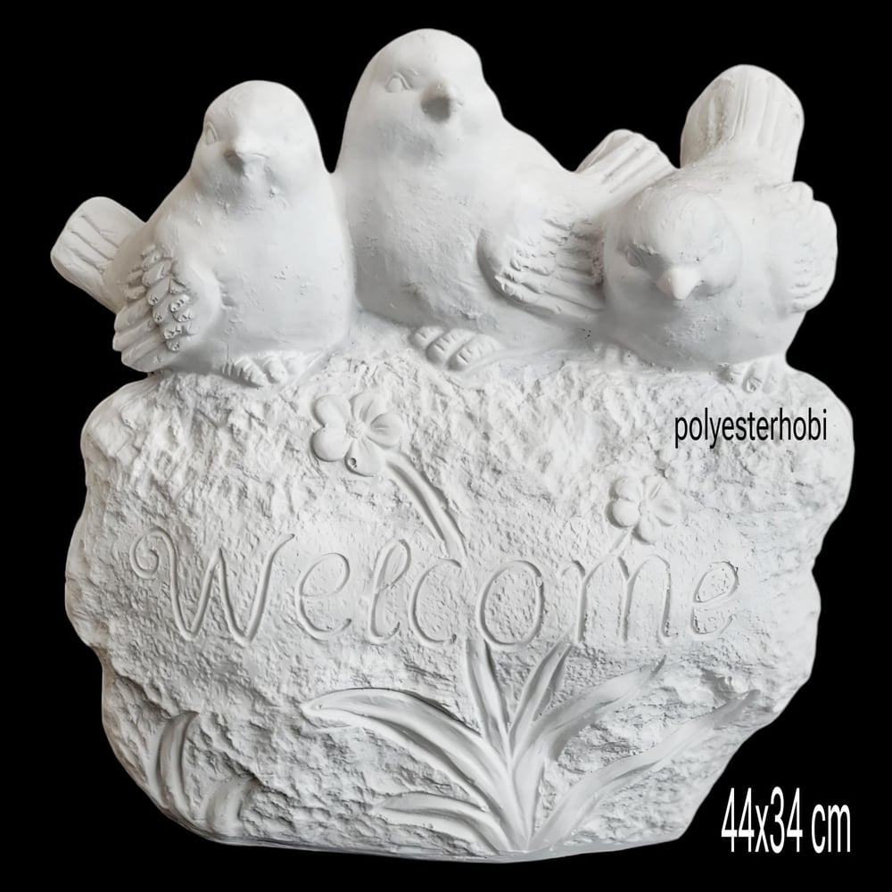 OB 2331 - Welcome 3 Lü Kuş Dev Boy Ham Polyester Dekoratif Obje
