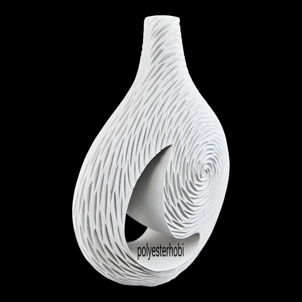 OB 2349 - Etnik Desenli Vazo Ham Polyester Dekoratif Obje