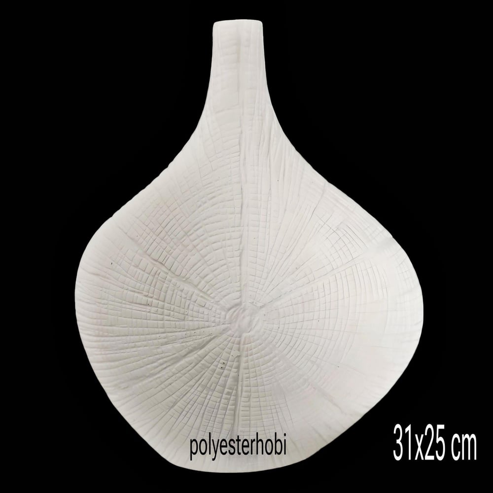 OB 2351 - Ağaç Desenli Vazo Uzun Ham Polyester Dekoratif Obje