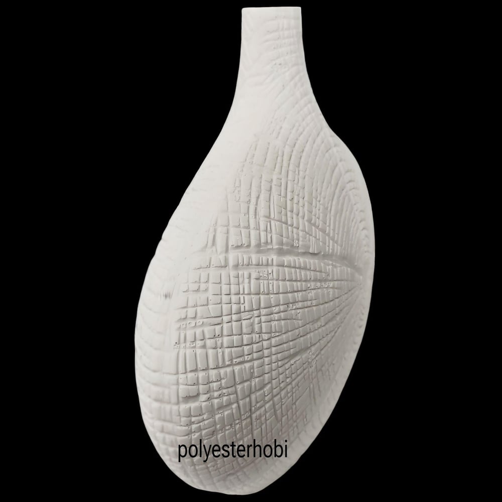 OB 2351 - Ağaç Desenli Vazo Uzun Ham Polyester Dekoratif Obje