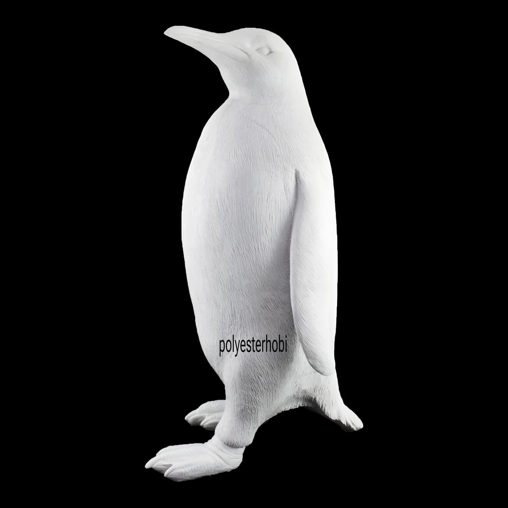 OB 2445 - Penguen Heykel Dev Boy Bahçe , Ev ,Ofis Dekorasyon , Ham Polyester Biblo
