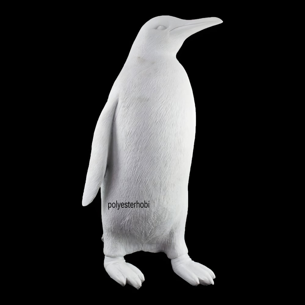 OB 2445 - Penguen Heykel Dev Boy Bahçe , Ev ,Ofis Dekorasyon , Ham Polyester Biblo
