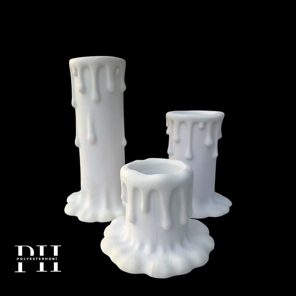 Ob 2565 - Akan Mumluk 3 Lü Set Ham Polyester Ev ,Bahçe Dekor Obje
