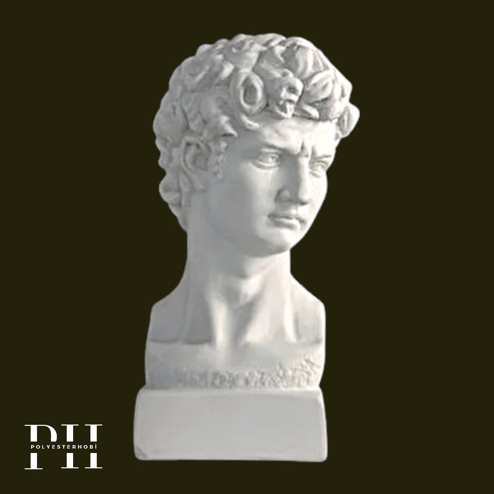 Ob 2639 - David Mitolojik Heykel Ham Polyester Dekoratif Büst