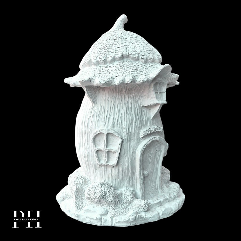 Ob 2689 - Sevimli  Hobbit Evi Biblo Ham Polyester Ev , Bahçe Dekoratif Obje