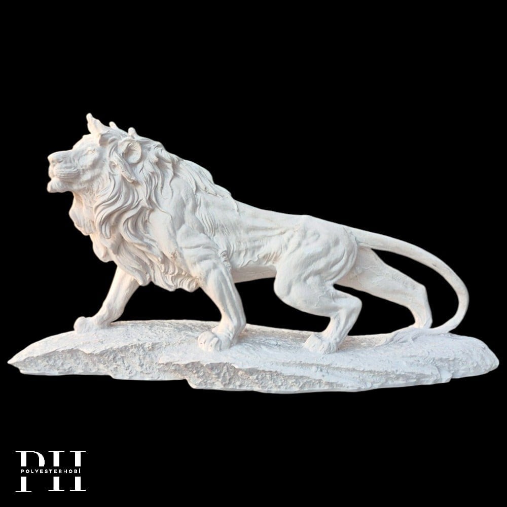 Ob 2696 - Aslan Heykel  Ham Polyester Ev Dekor Obje