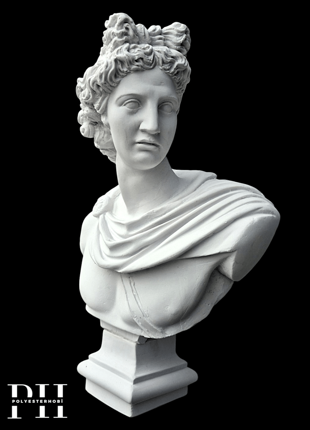 OB 2708 - Dev Athena Büst Mitolojik Heykel Ham Polyester Obje (50 x 35 cm)