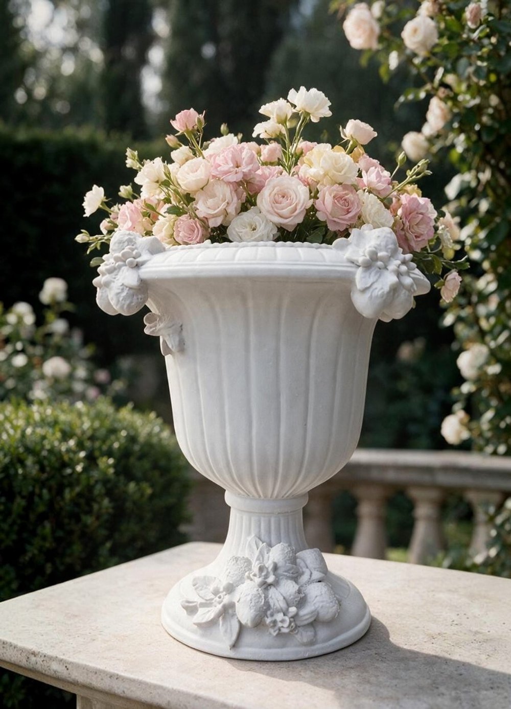 OB 2721 - Limon Detaylı Saksı Ham Polyester Obje (33 x 33 cm)