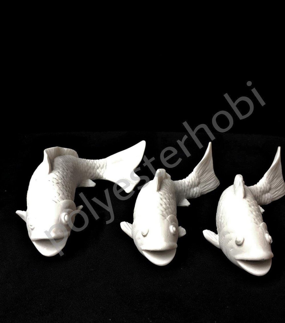 Ob 646 - 3 Lü Balık Takım Ham Polyester Obje