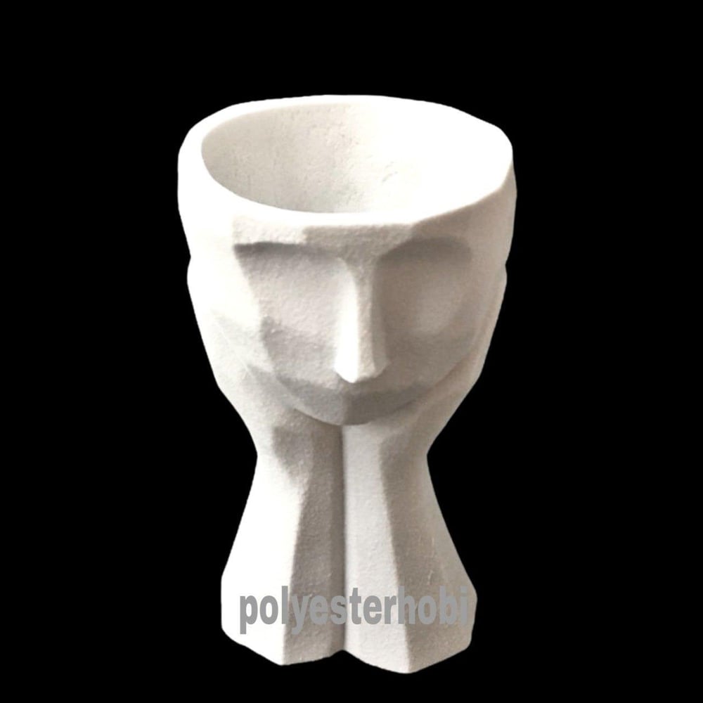 OB 954 - Modern Soyut Saksı 1 Ham Polyester Obje